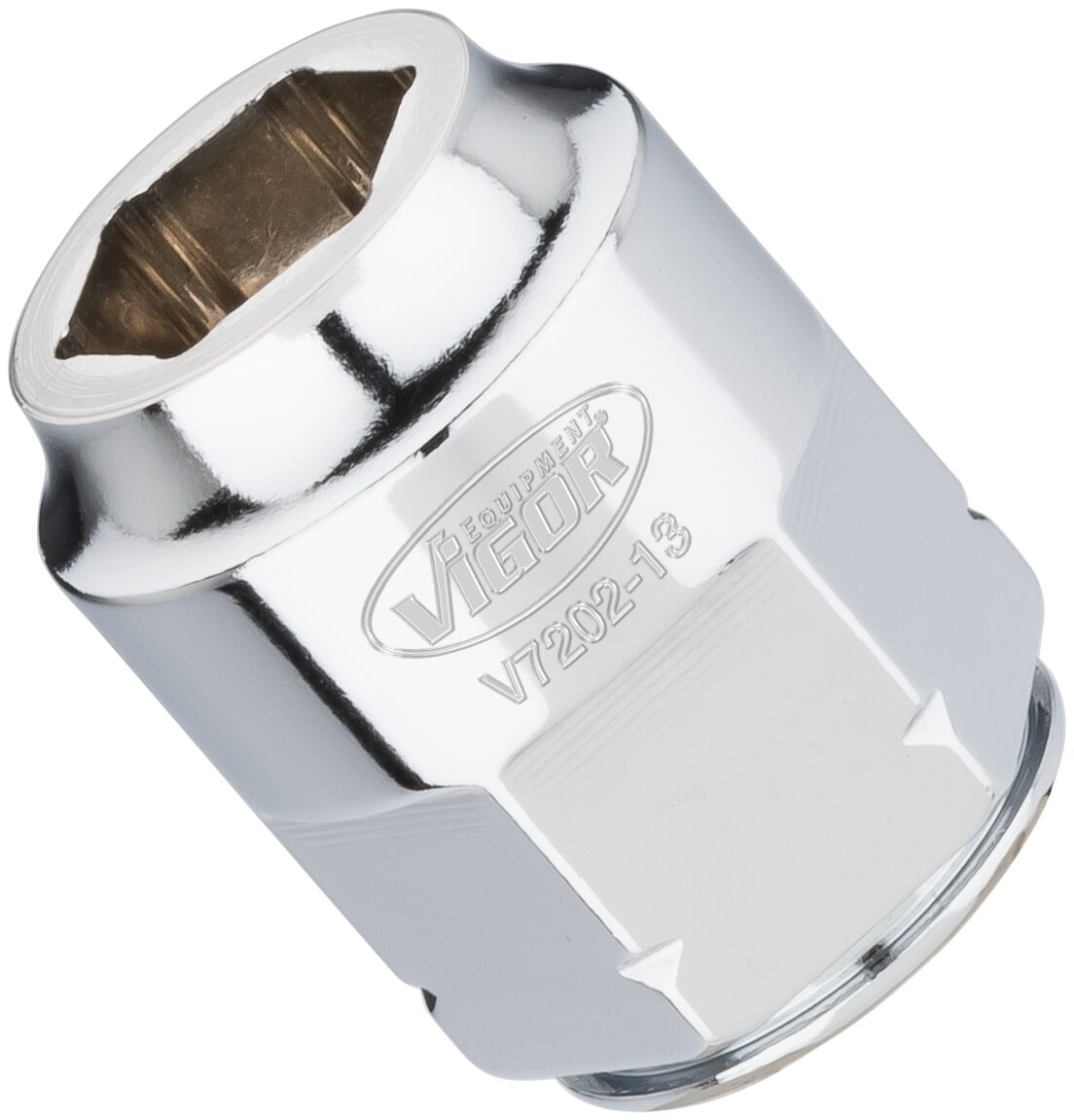 VIGOR Sechskant Steckschlüsseleinsatz · superflach · V7202-13 · Vierkant hohl 12,5 mm (1/2 Zoll) · Außen Sechskant Profil · 13 mm