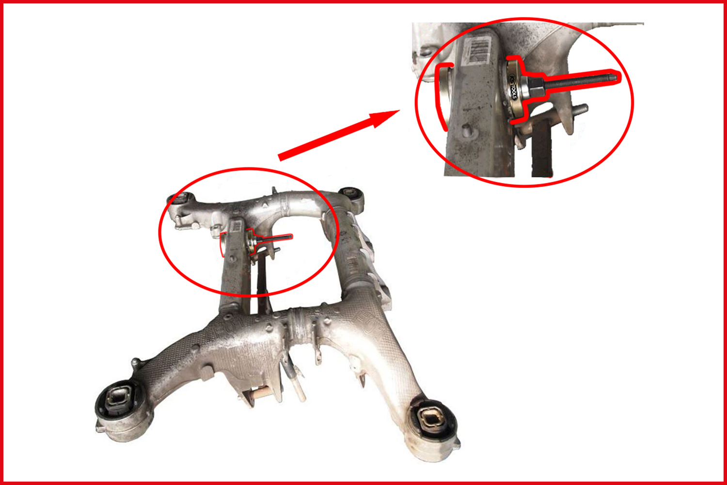 Silentlagerwerkzeug-Satz für BMW Hinterachsträger, 7-tlg