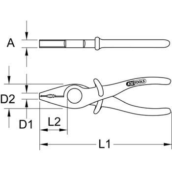Kunststoff-Flachzange mit Schutzisolierung, 180mm