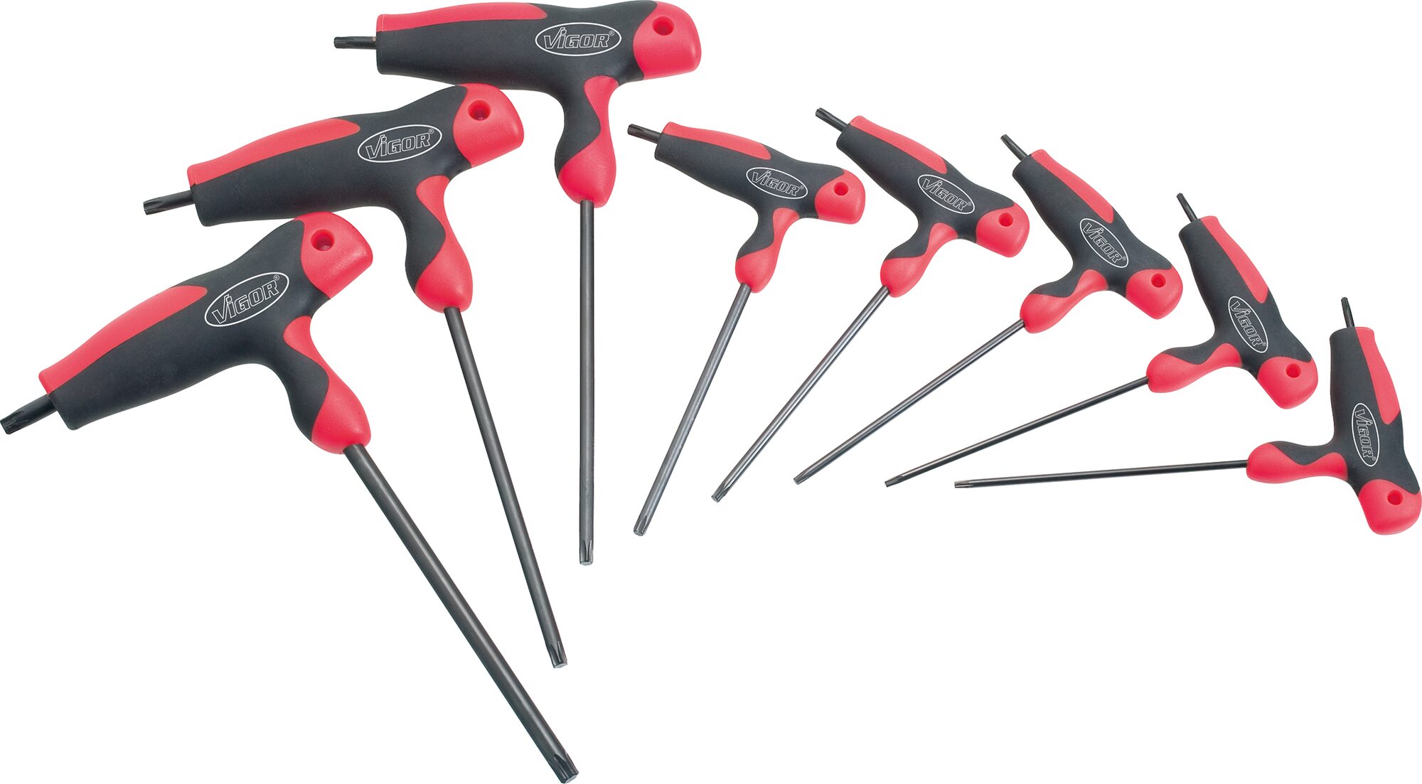 VIGOR T-Griff Schraubendreher Satz · V1410 · Innen TORX® Profil · T?9?–?T?40 · Anzahl Werkzeuge: 8