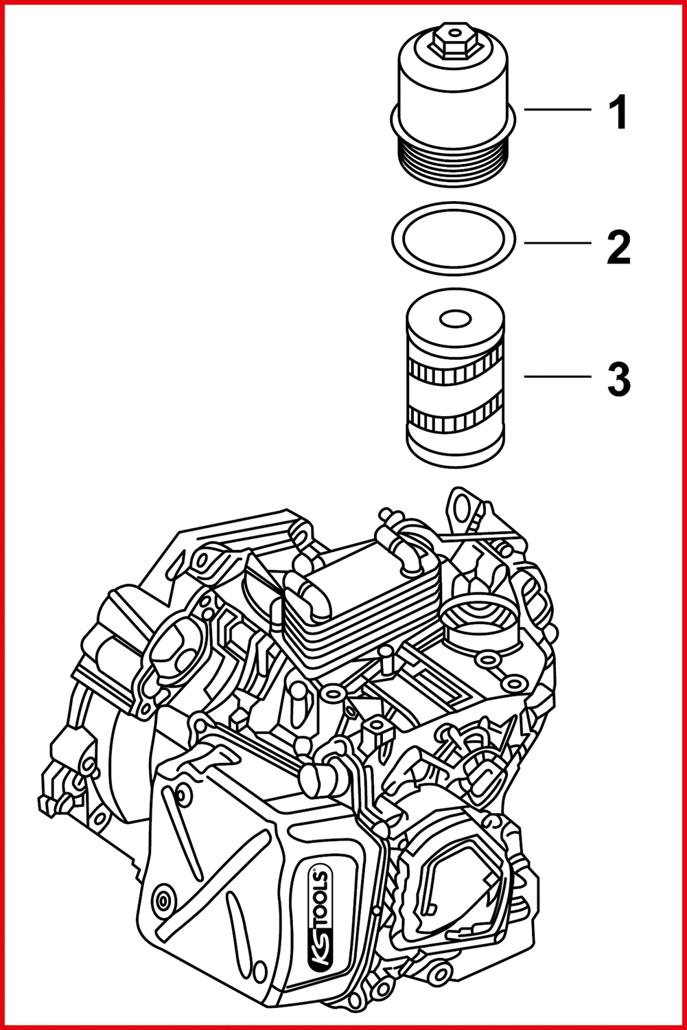 1/2" Ölfilterschlüssel für DSG-Getriebeölwechsel für Common-Rail-Motoren, kurz, 24mm