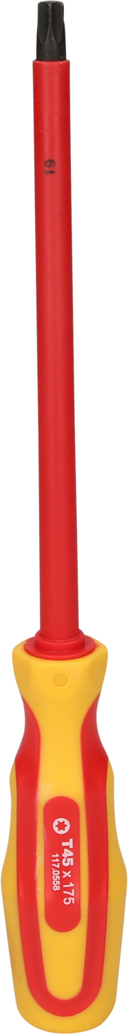 Schraubendreher mit Schutzisolierung für Innen-Torx-Schrauben, T45