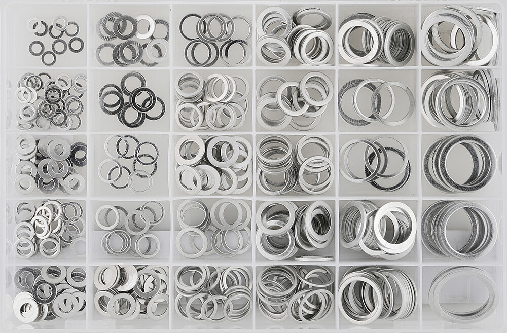 Unterlage, Werkstattausrüstung Sonic Aluminium Dichtring-Sortiment 300-tlg. 4822330