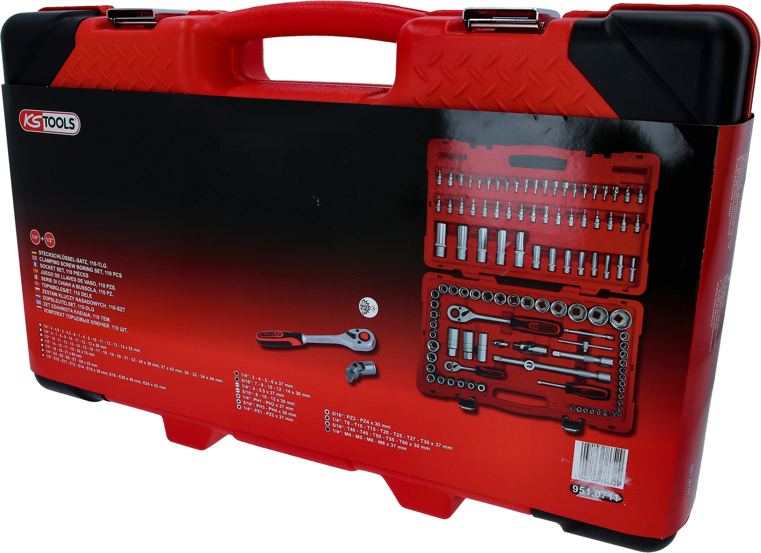 1/4"+1/2" Steckschlüssel-Satz, 110-tlg