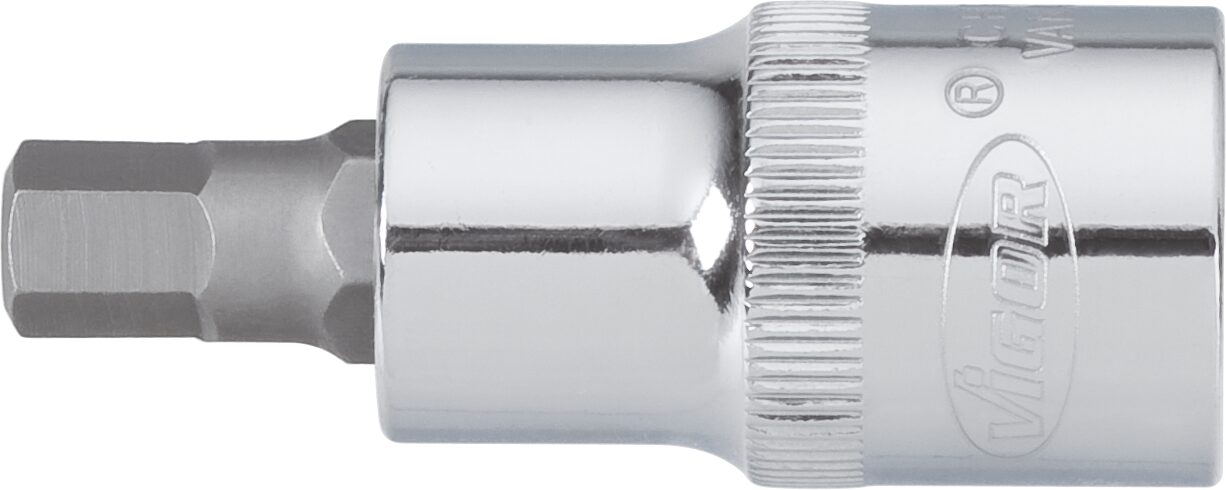 VIGOR Innensechskant Schraubendreher-Einsatz · V2104 · Vierkant hohl 12,5 mm (1/2 Zoll) · Innen Sechskant Profil · 8 mm