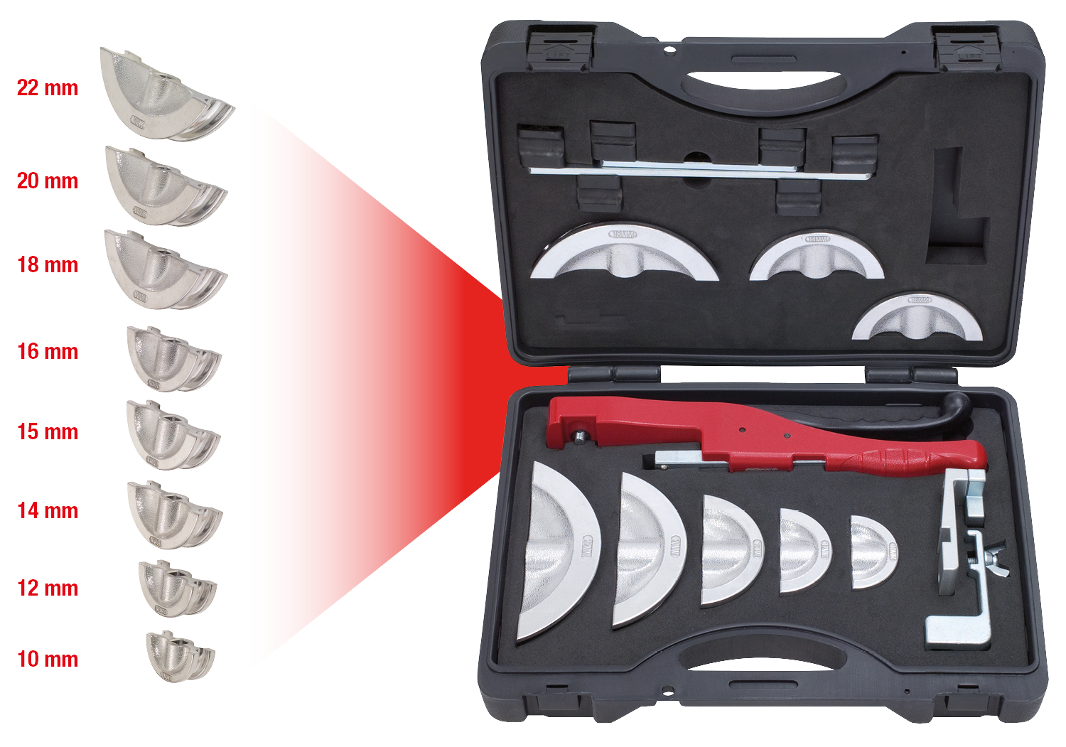 Ratschen-Einhand-Biege-Satz 10-22 mm, 13-tlg
