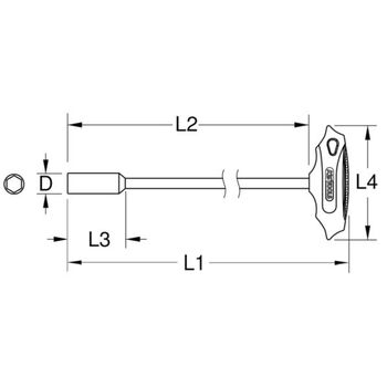 T-Griff-Nuss-Schraubendreher, lang, 10mm
