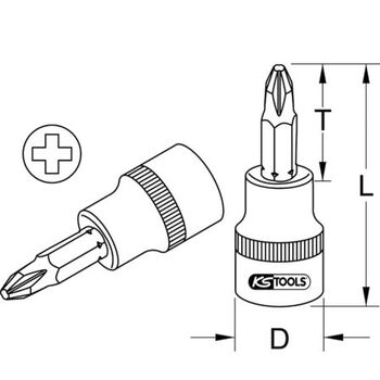 1/2" Bit-Stecknuss, PH3