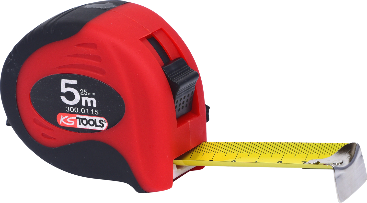 Bandmaß mit Feststeller,schwarz-rot, 5m, 25mm