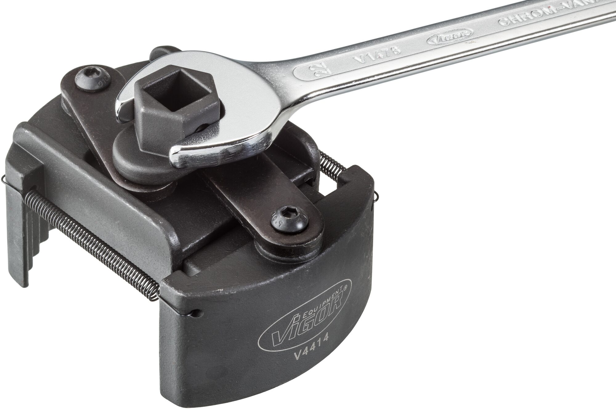 VIGOR Ölfilter-Spannschlüssel · 80 – 115 mm · universal · V4414 · Außen-Sechskant 22 mm, Vierkant hohl 12,5 mm (1/2 Zoll) · 80 - 115 VIGOR Ölfilter-Spannschlüssel · 80 – 115 mm · universal · V4414 · Außen-Sechskant 22 mm, Vierkant hohl 12,5 mm (1/2 Zoll) · 80 - 115