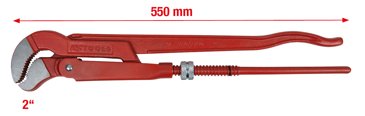 45° gewinkelte Eckrohrzange, 2``