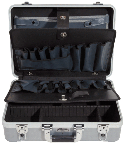 ABS Hartschalen-Werkzeugkoffer mit Aluminiumrahmen, 471x338x154mm