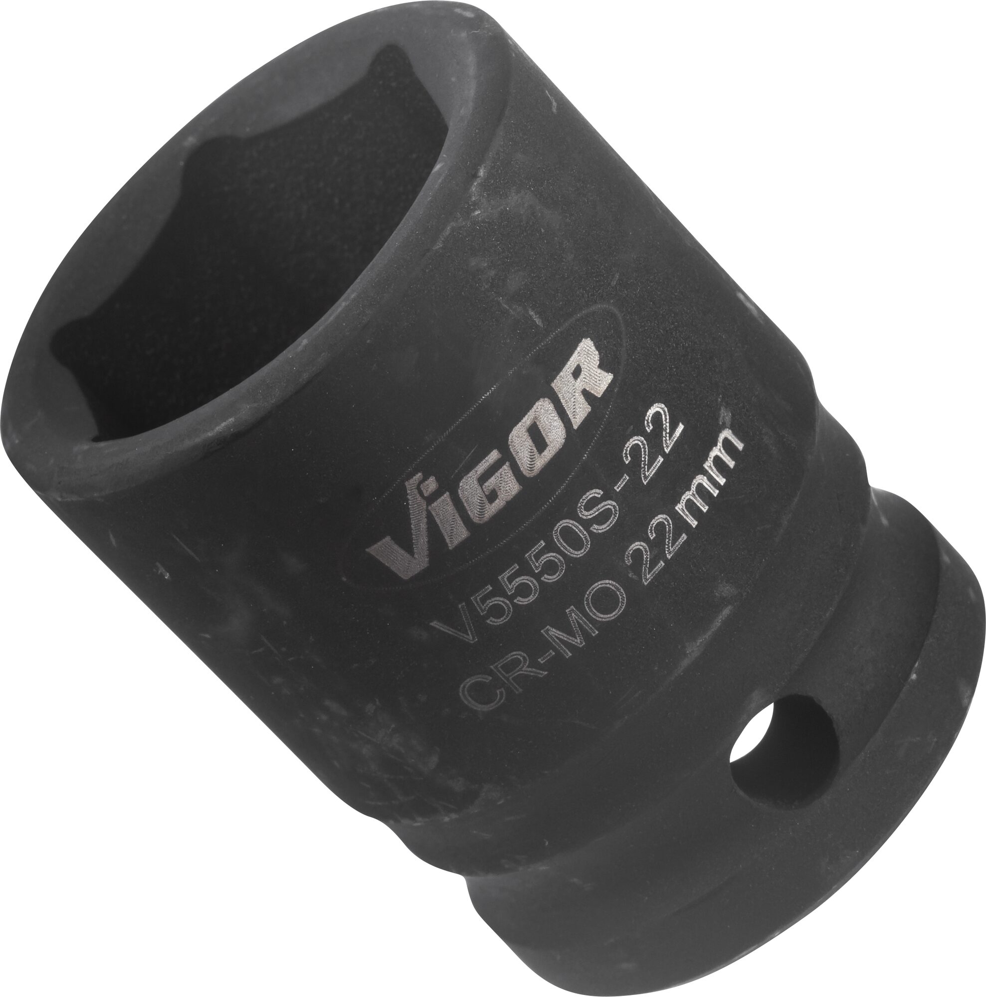 VIGOR Schlagschrauber Steckschlüsseleinsatz · kurz · V5550S-22 · Vierkant hohl 12,5 mm (1/2 Zoll) · Außen Sechskant Profil · 22 mm