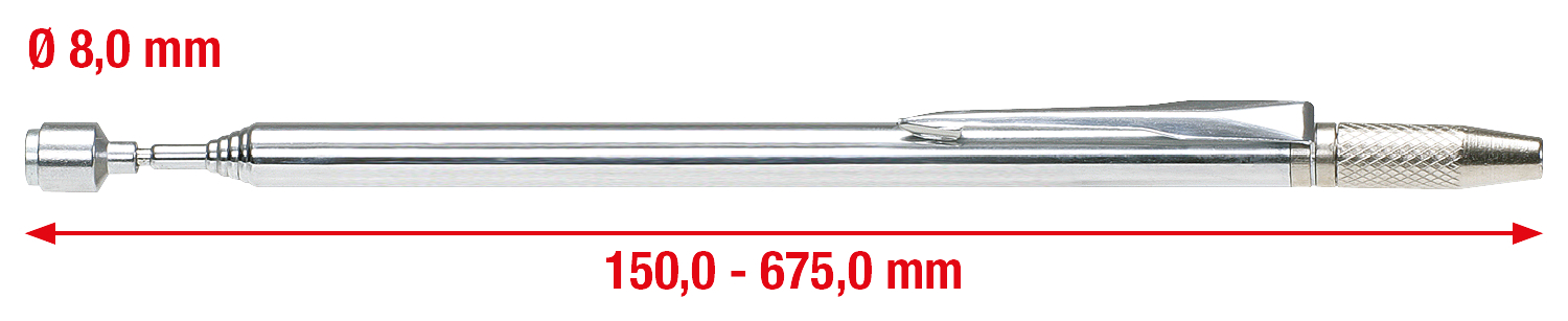 2in1 Teleskop-Magnethalter mit Waschdüsen-Reinigungs- und Einstellwerkzeug, 150-675mm