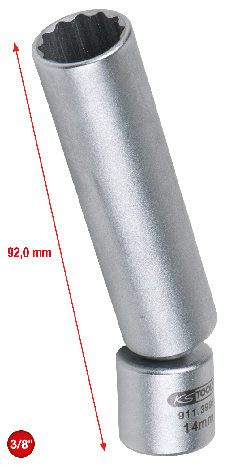 3/8" Spezial-Zündkerzen-Stecknuss für BMW mit Gelenk, 14mm