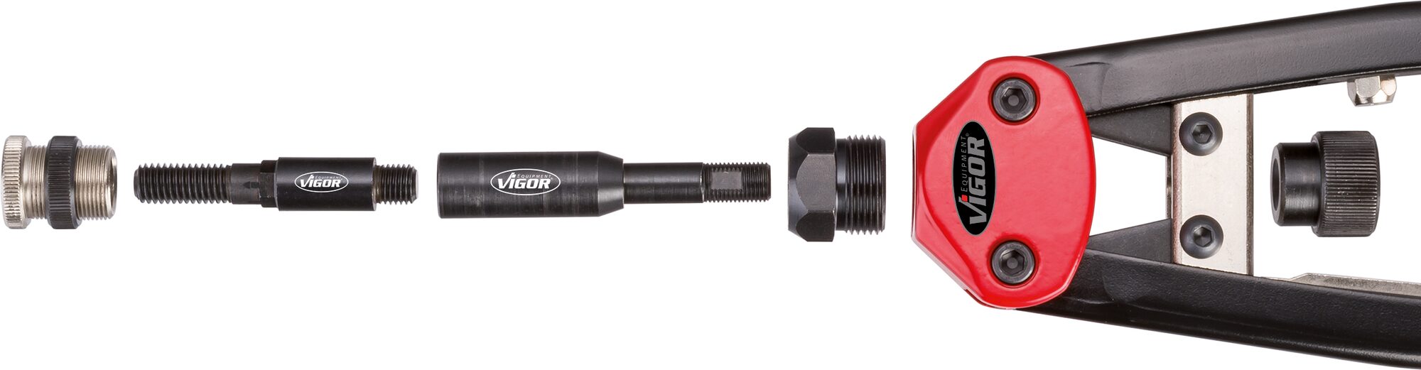 VIGOR Nietzange für Blindnieten und Nietmuttern · universal · V3735 · 320 mm · Anzahl Werkzeuge: 9