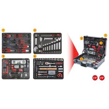 1/4"+1/2" Werkzeug-Satz, 127-tlg