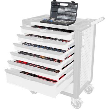 Universal-Systemeinlagen-Satz für 6 Schubladen mit 598 Premium-Werkzeugen