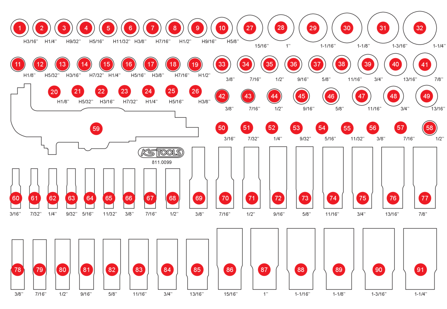 Leere Schaumstoffeinlage zu 811.0099