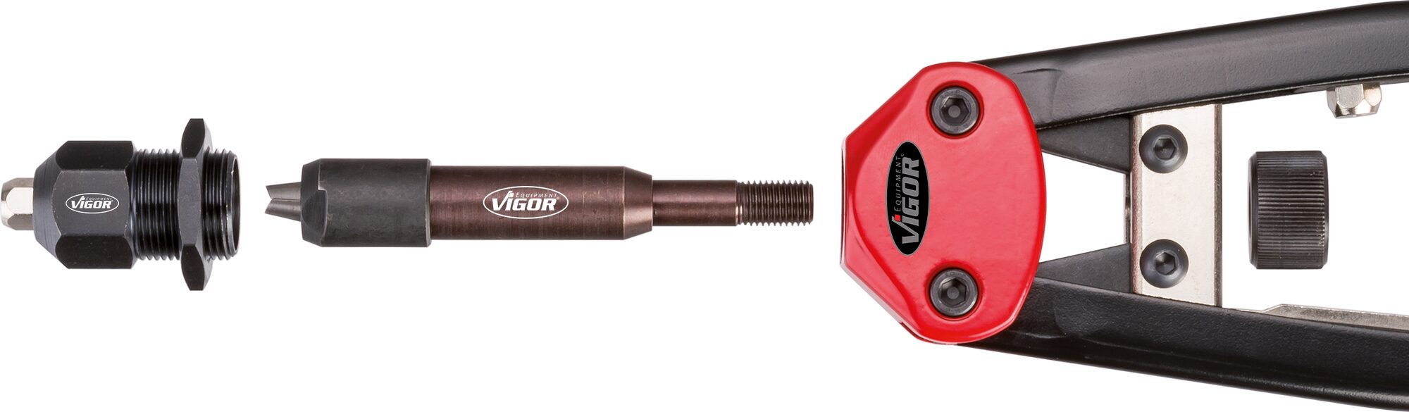 VIGOR Nietzange für Blindnieten und Nietmuttern · universal · V3735 · 320 mm · Anzahl Werkzeuge: 9