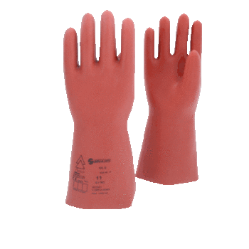 Elektriker-Schutzhandschuh mit mechanischem Schutz, Größe 11, Klasse 0, rot