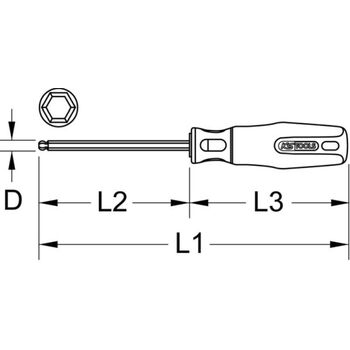 ERGOTORQUEplus Schraubendreher Innensechskant mit Kugelkopf, 3,0mm