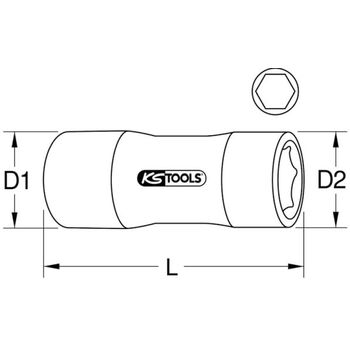 1/4" Stecknuss mit Schutzisolierung, 5mm, lang