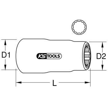 3/8" Stecknuss mit Schutzisolierung, lang, 18 mm