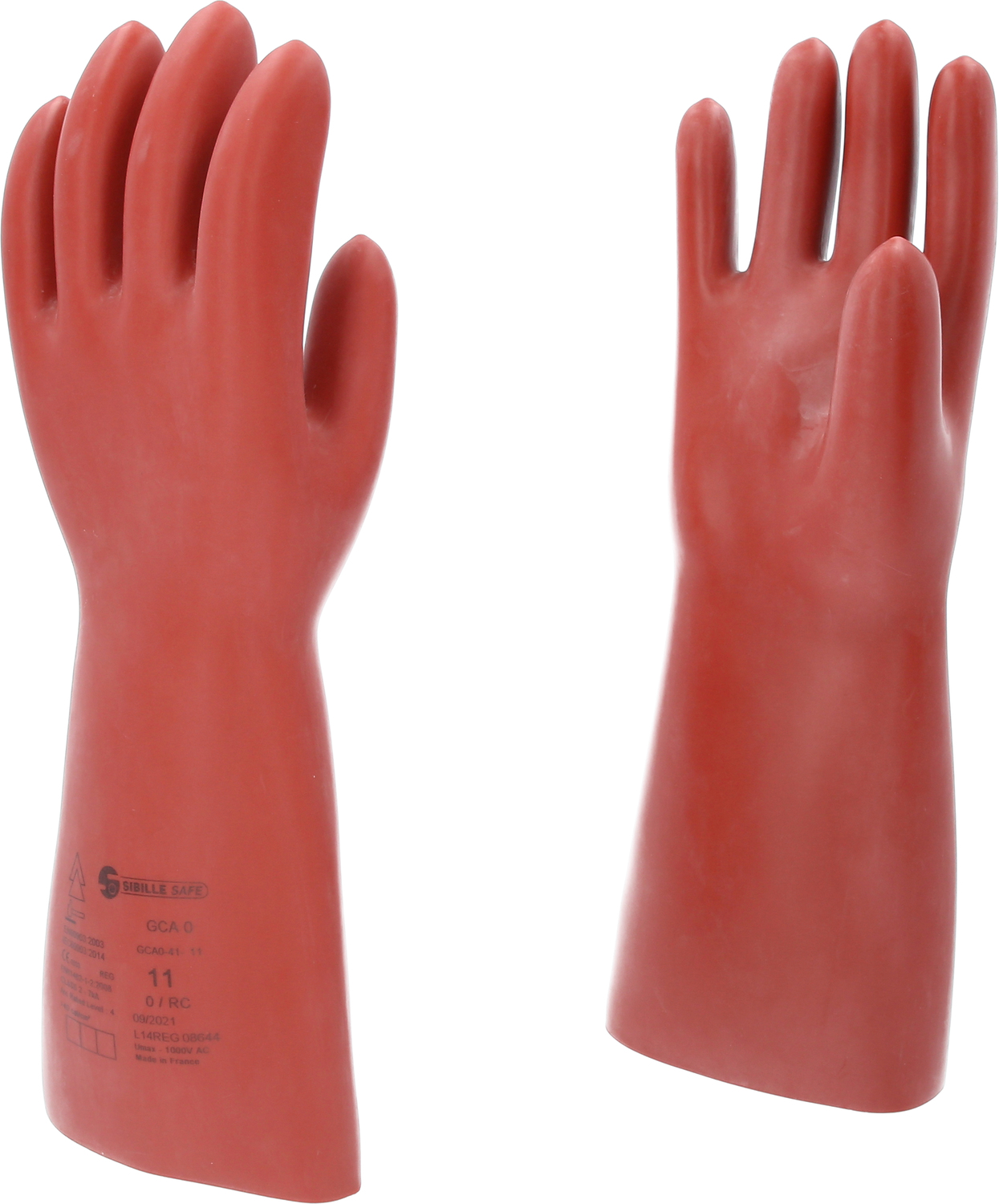 Elektriker-Schutzhandschuh mit mechanischen und thermischen Schutz, Größe 11, Klasse 0, rot