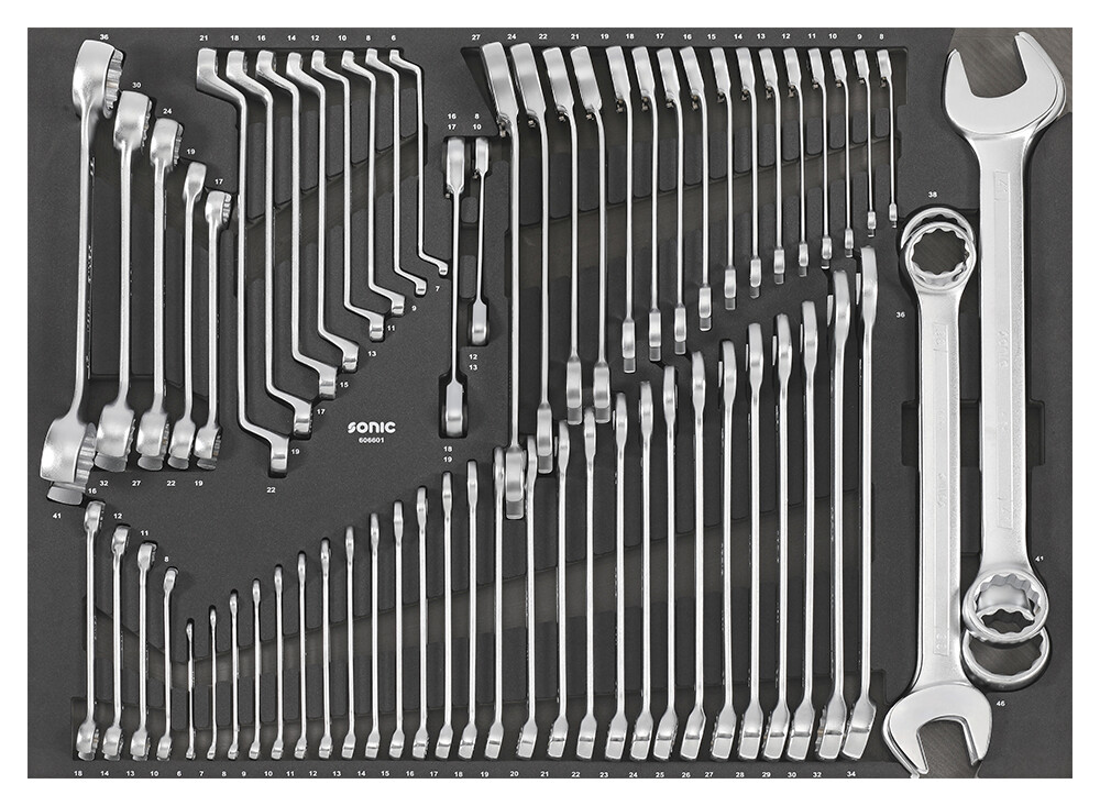 Schaumstoffeinlage, Sortimentskasten Sonic Schraubenschlüsselsatz SFS-XL 66-tlg. 606601