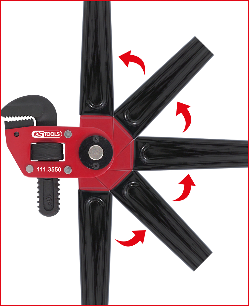 Einhand-Rohrzange 1.1/2" mit verstellbarem Kopf