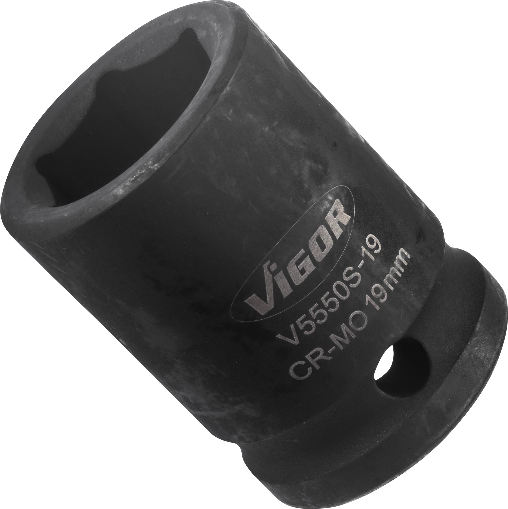 VIGOR Schlagschrauber Steckschlüsseleinsatz · kurz · V5550S-19 · Vierkant hohl 12,5 mm (1/2 Zoll) · Außen Sechskant Profil · 19 mm