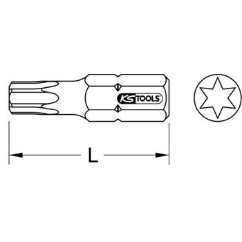 1/4" TIN Bit Torx, 25mm, T20, 5er Pack