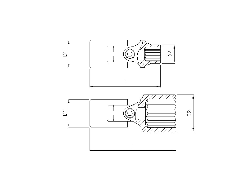 Werkzeug Sonic Kardan-Stecknuss 1/4" 12-kant 7/16" 7151711