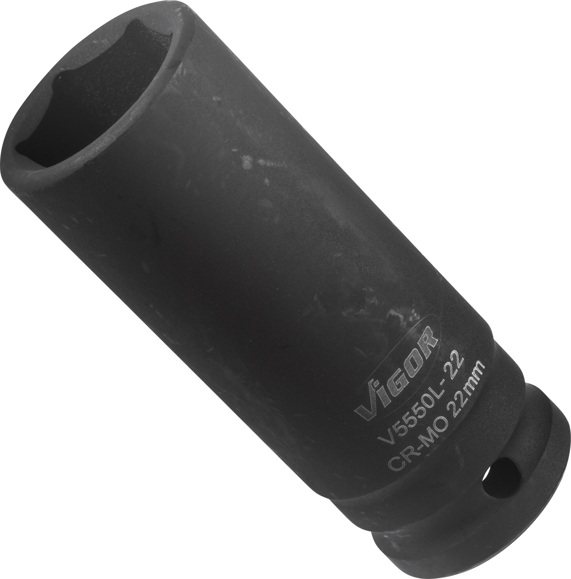 VIGOR Schlagschrauber Steckschlüsseleinsatz · lang · V5550L-22 · Vierkant hohl 12,5 mm (1/2 Zoll) · Außen Sechskant Profil · 22 mm