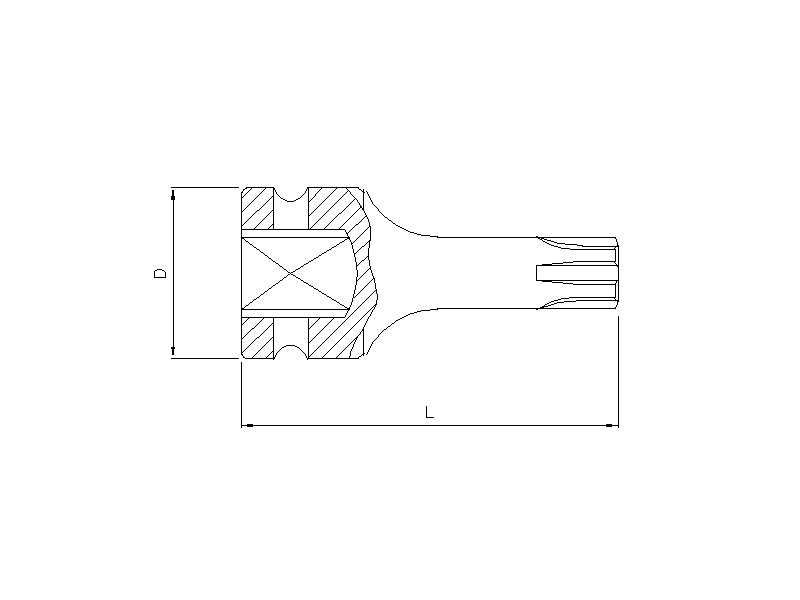 Werkzeug Sonic Kraft-Biteinsatz 1/2" Ribe ein Stück 78mmL M10 86907810