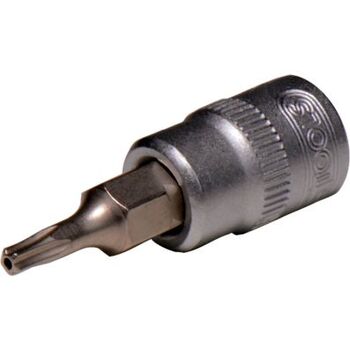 1/4" Bit-Stecknuss, Fünfstern mit Stirnlochbohrung, TS20