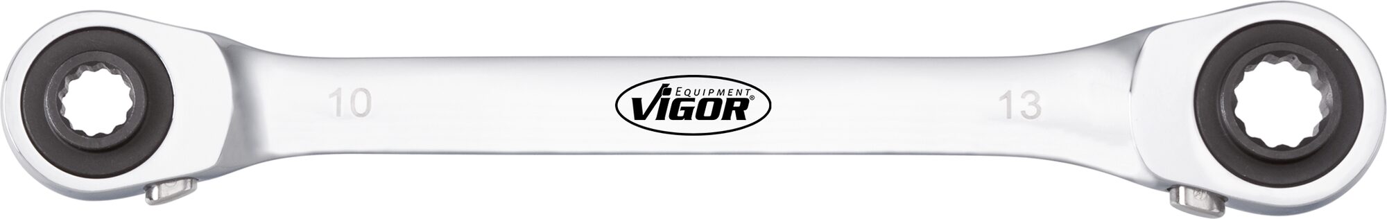 VIGOR Doppel Ratschen-Ringschlüssel · V2705 · Außen Doppel-Sechskant Profil · 10?x?13 · 17?x?19