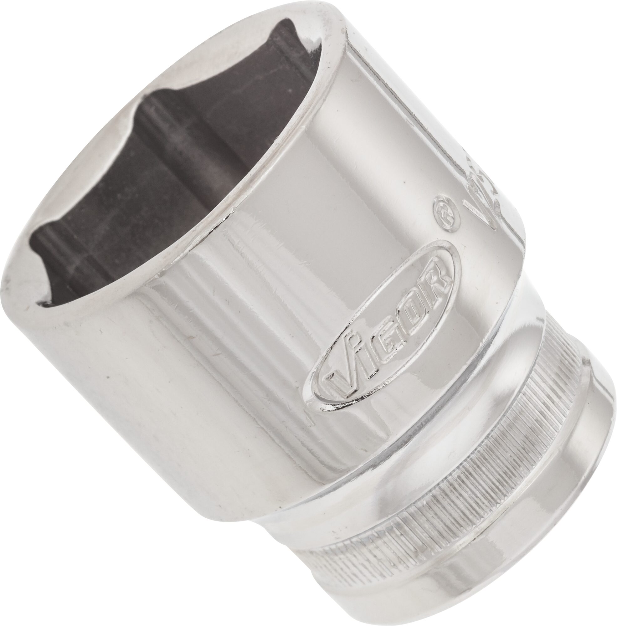 VIGOR Sechskant Steckschlüsseleinsatz · V2571N · Vierkant hohl 12,5 mm (1/2 Zoll) · Außen Sechskant Profil · 27 mm