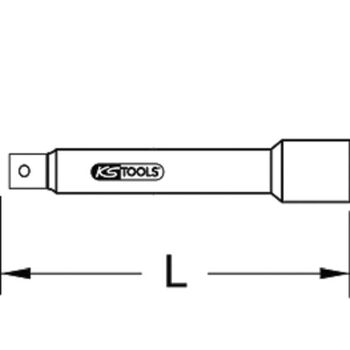 3/8" Verlängerung mit Rändelung, 200 mm