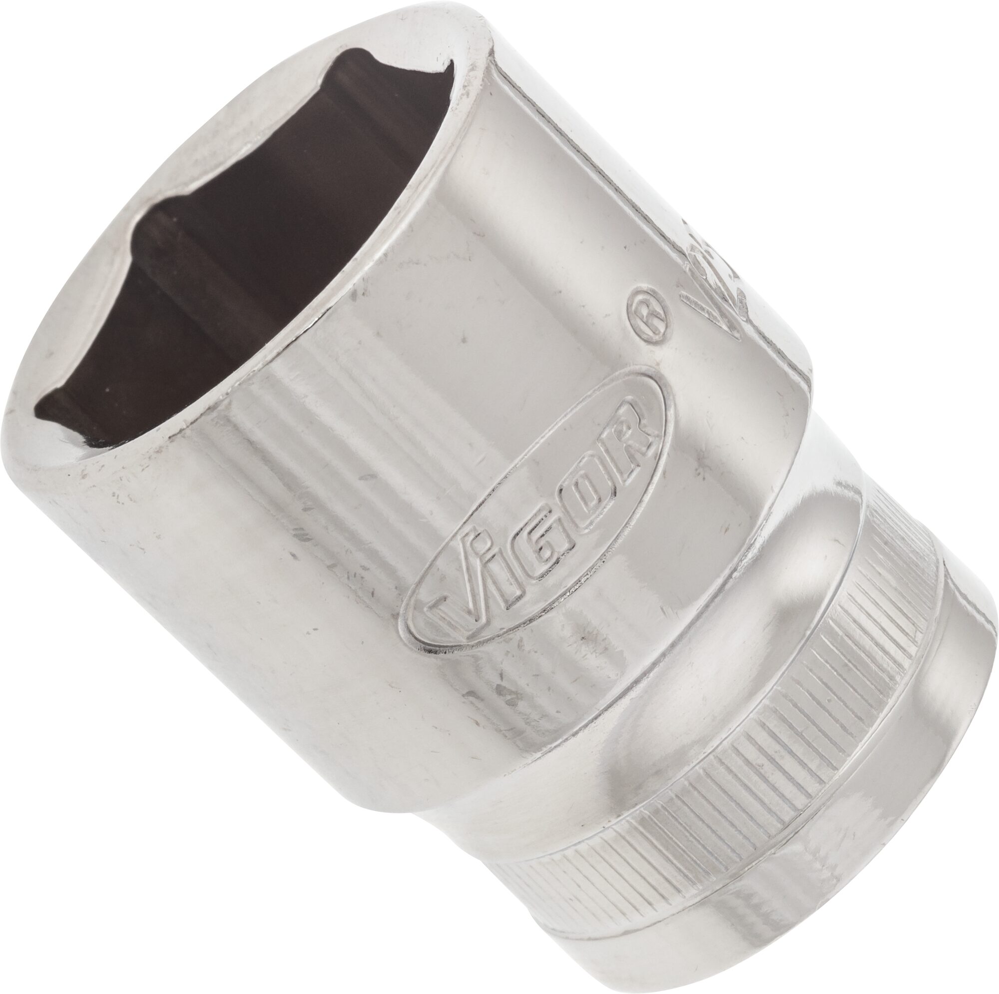 VIGOR Sechskant Steckschlüsseleinsatz · V2568N · Vierkant hohl 12,5 mm (1/2 Zoll) · Außen Sechskant Profil · 22 mm
