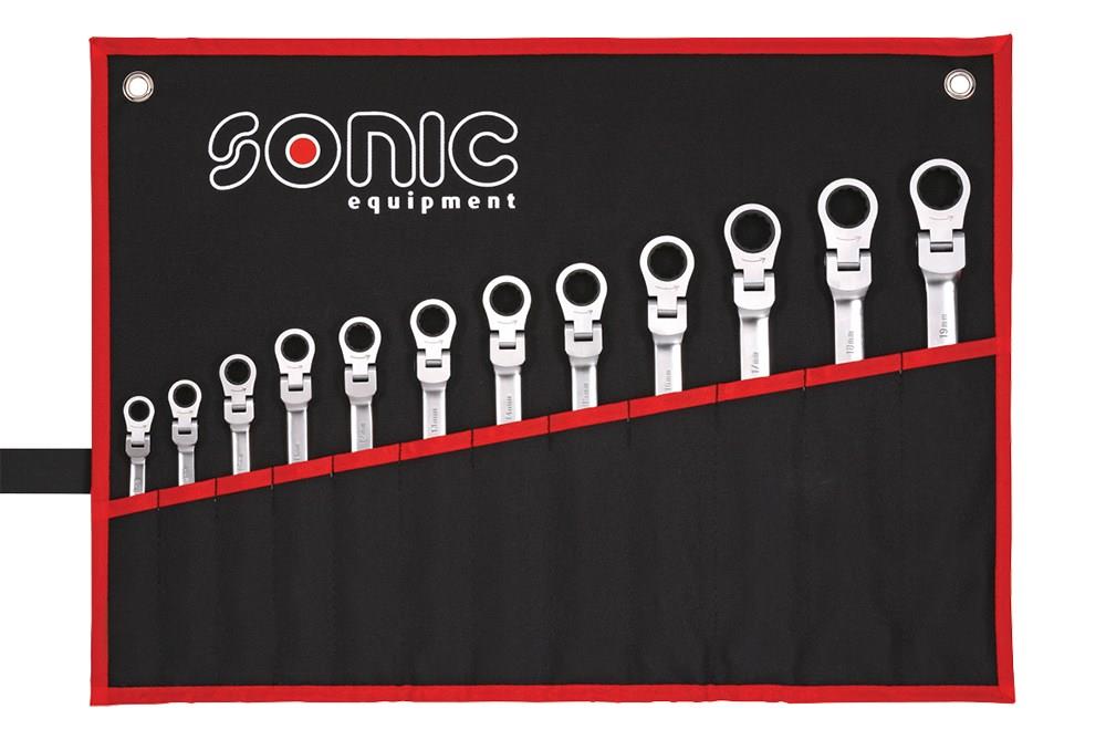 Werkzeug Sonic Flexible Ring-Gabelschlüssel Ratschensatz 12-kant 12-tlg. 601218