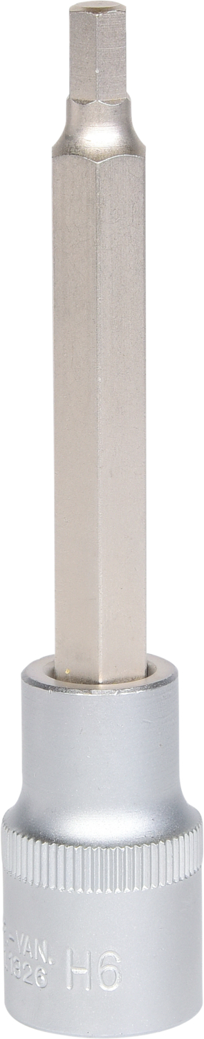 1/2" Bit-Stecknuss Innensechskant, lang, 6mm