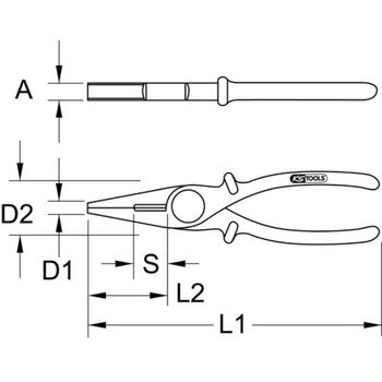 Kunststoff-Flachzange mit Schutzisolierung, 190mm