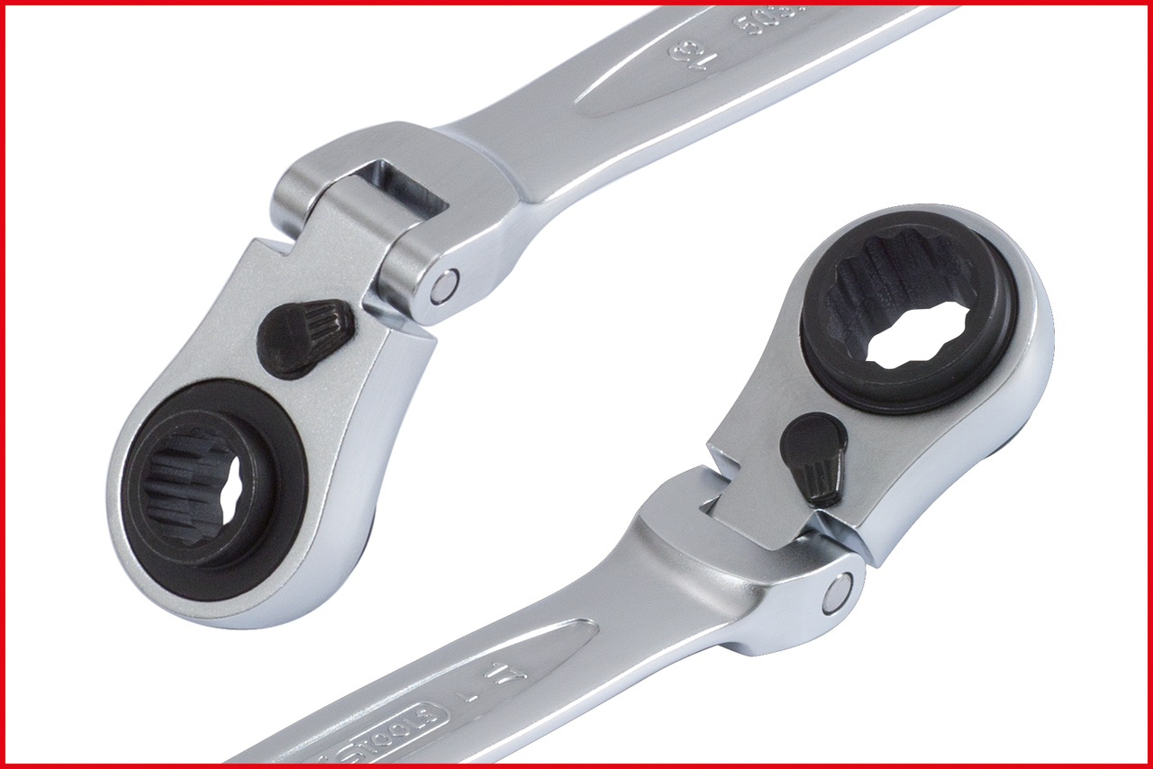 4 in 1 GEARplus umschaltbar Gelenk-Doppel-Ringschlüssel, 10x13-17x19mm