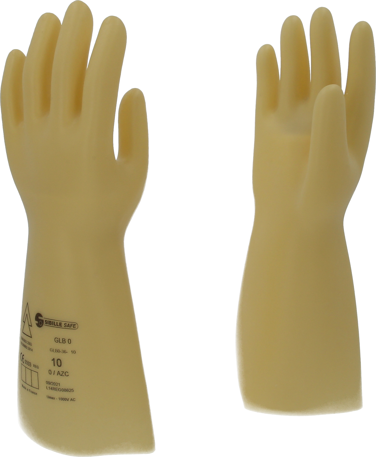 Elektriker-Schutzhandschuh mit Schutzisolierung, Größe 10, Klasse 0, weiß