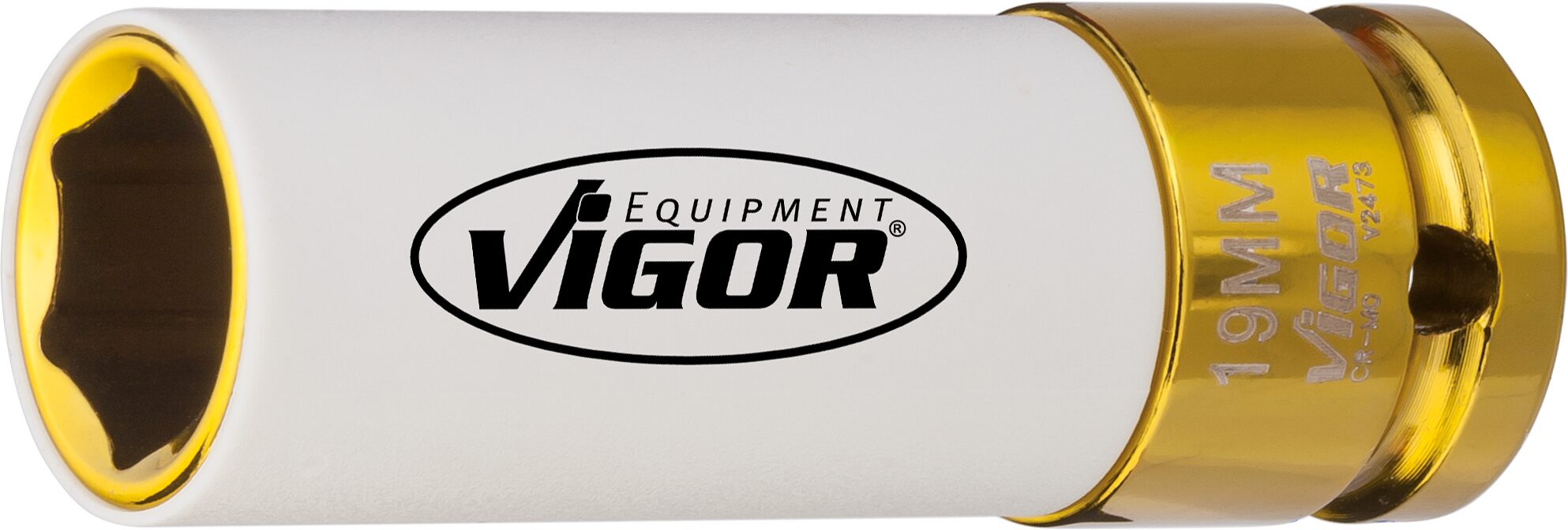 VIGOR Schlagschrauber Steckschlüsseleinsatz · V2473 · Vierkant hohl 12,5 mm (1/2 Zoll) · Außen Sechskant Profil · 19 mm