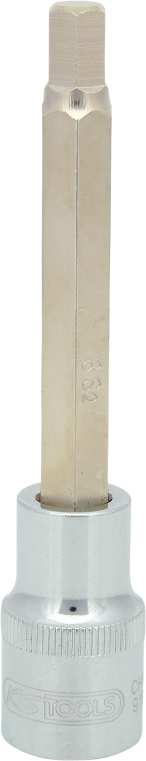 1/2" CHROMEplus Bit-Stecknuss Innensechskant, lang, 8mm