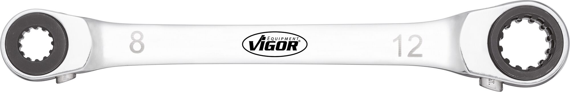VIGOR Doppel Ratschen-Ringschlüssel · V3607 · Multiprofil · 8?x?12 · 10?x?13