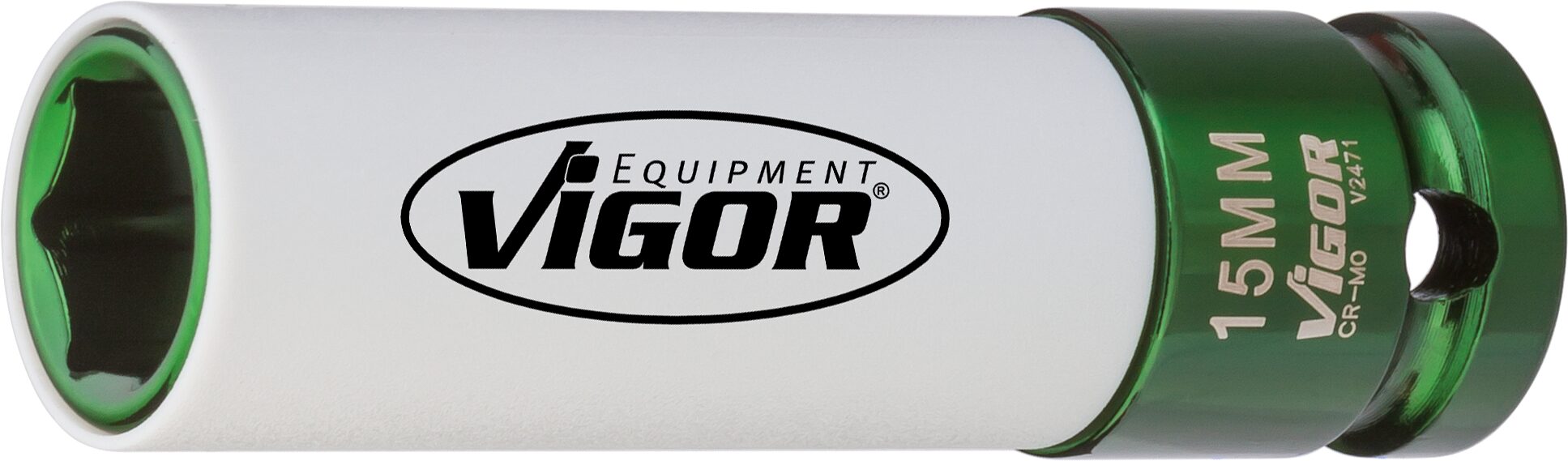 VIGOR Schlagschrauber Steckschlüsseleinsatz · V2471 · Vierkant hohl 12,5 mm (1/2 Zoll) · Außen Sechskant Profil · 15 mm